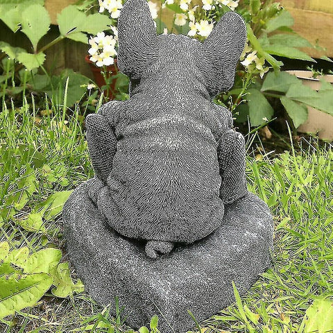 French Bulldog Statue Ornament Outdoor Resin Sculpture Garden Decoration