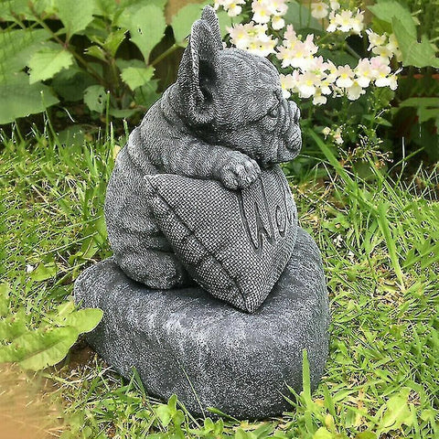 French Bulldog Statue Ornament Outdoor Resin Sculpture Garden Decoration