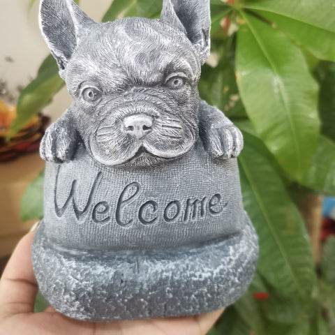 French Bulldog Statue Ornament Outdoor Resin Sculpture Garden Decoration