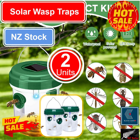 2Pack Solar lights Solar Wasp Traps Outdoor Hanging Outdoor Flying Insects Traps