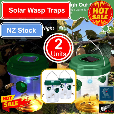 2Pack Solar lights Solar Wasp Traps Outdoor Hanging Outdoor Flying Insects Traps