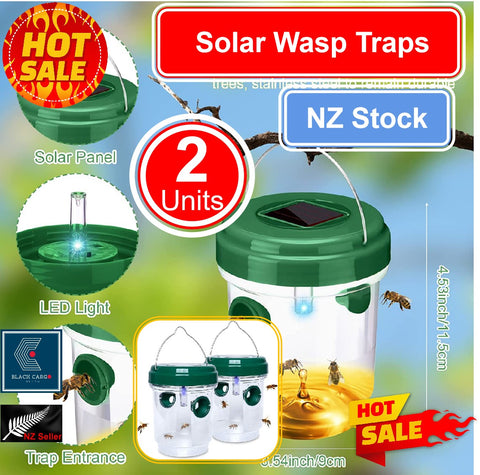 2Pack Solar lights Solar Wasp Traps Outdoor Hanging Outdoor Flying Insects Traps