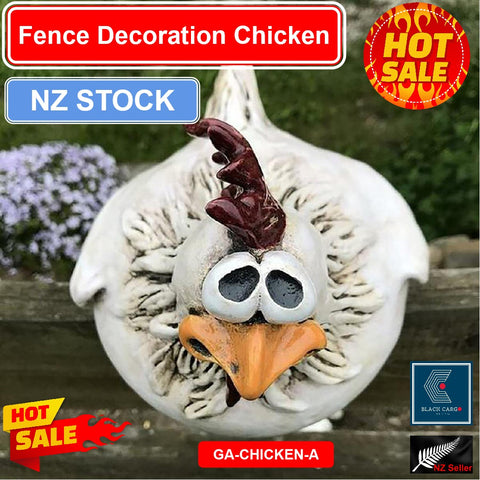 Naughty Farm Chicken Hanging Garden Statue Resin Craft Fence Decorations