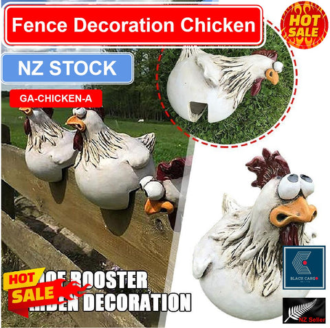 Naughty Farm Chicken Hanging Garden Statue Resin Craft Fence Decorations