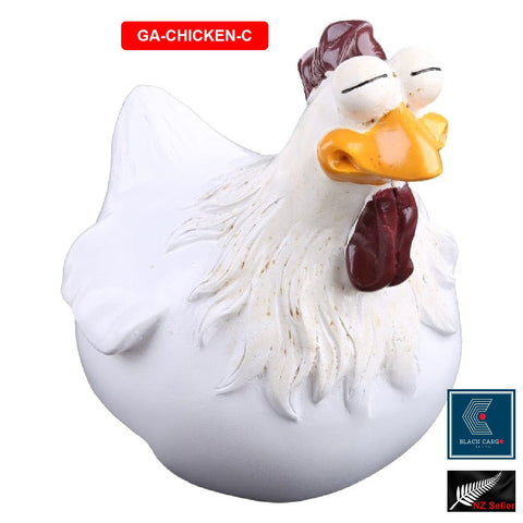 Funny Farm Chicken Sitting on Fence Funny Outdoor Decor Garden Resin Statue