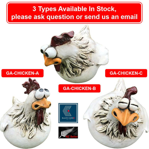 Naughty Farm Chicken Hanging Garden Statue Resin Craft Fence Decorations