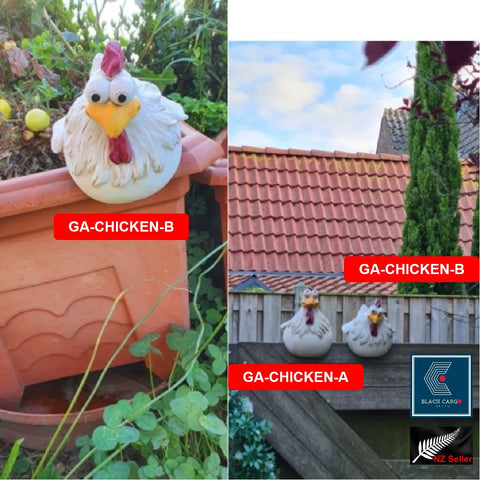 Naughty Farm Chicken Hanging Garden Statue Resin Craft Fence Decorations