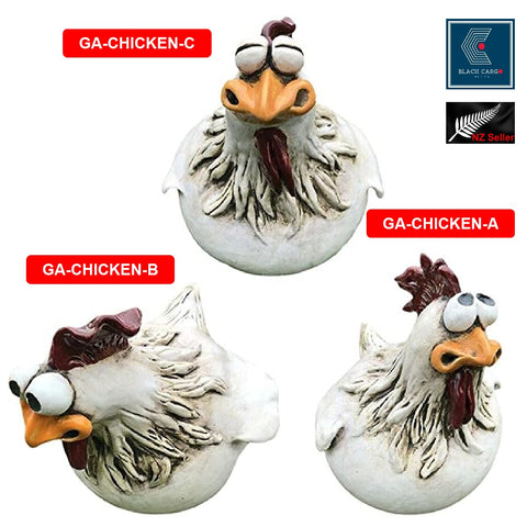 Funny Farm Chicken Sitting on Fence Funny Outdoor Decor Garden Resin Statue