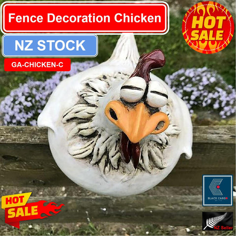 Naughty Farm Chicken Hanging Garden Statue Resin Craft Fence Decorations