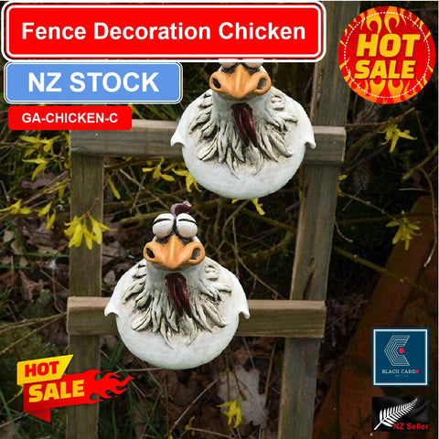 Naughty Farm Chicken Hanging Garden Statue Resin Craft Fence Decorations