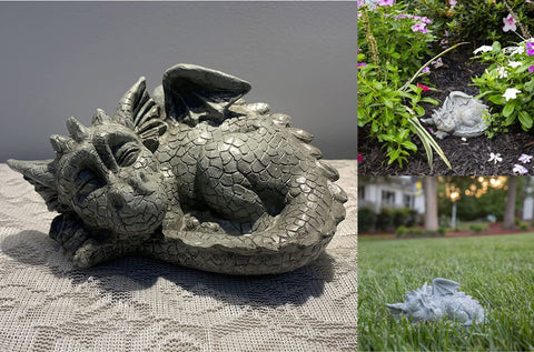 Garden Outdoor Ornament Large Sleepy Dragon Statue ornaments