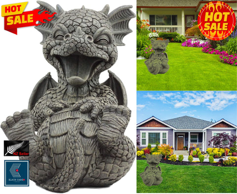 Garden Outdoor Ornament Large Cheering Happy Dragon Statue ornaments