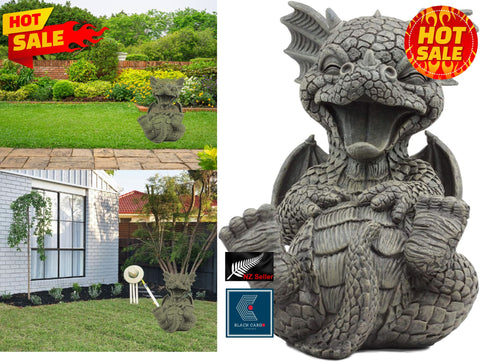 Garden Outdoor Ornament Large Cheering Happy Dragon Statue ornaments