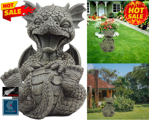 Garden Outdoor Ornament Large Cheering Happy Dragon Statue ornaments