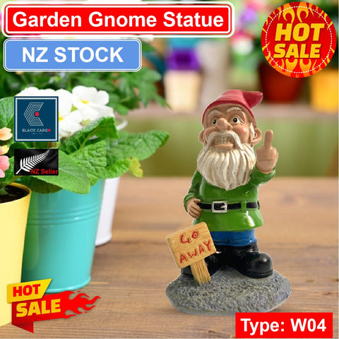 Go away Garden Gnome Outdoor Statue Naughty Gnome Ornament
