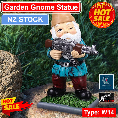 Sniper Gnome Statue Garden Outdoor Decorations Resin Soldier Gnomes ornaments
