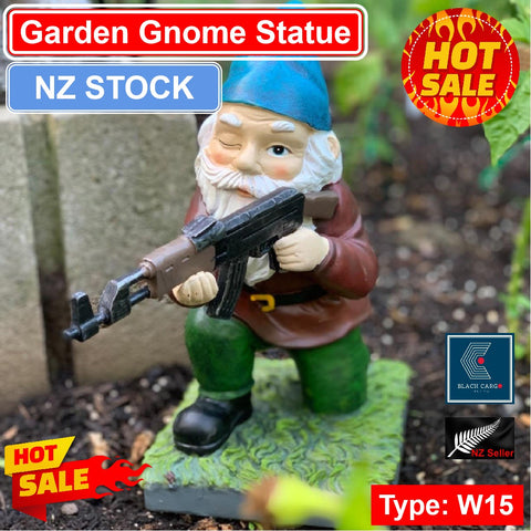 Outdoor Garden Ornament Decorations Resin Gnomes with AK47 Gnomes Ornament