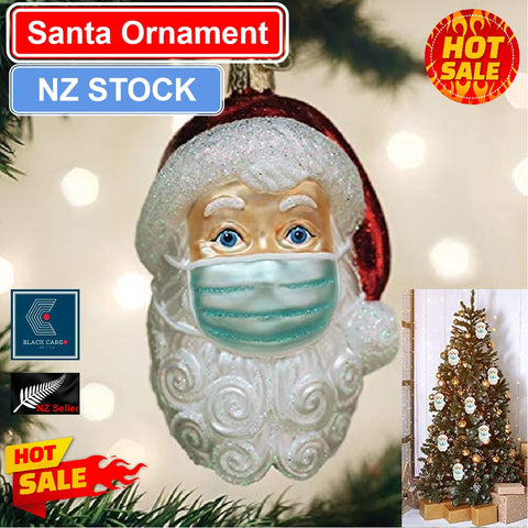 Santa With Face Mask Garden Gnome Garden Statue ornaments Tree hanging decor