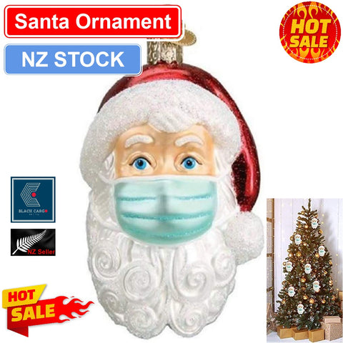 Santa With Face Mask Garden Gnome Garden Statue ornaments Tree hanging decor