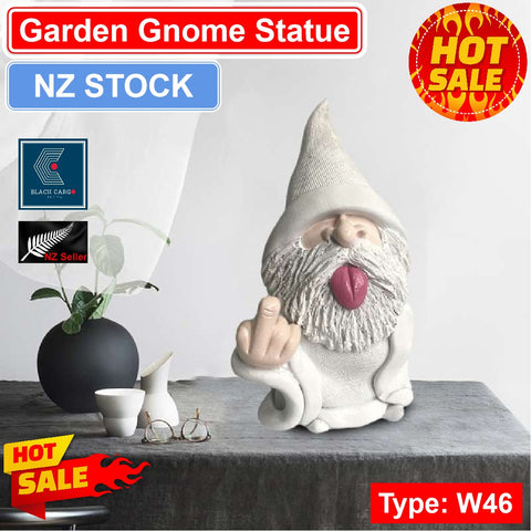 Garden Outdoor Ornament Decorations Resin white Naughty Wizard Gnome Statue