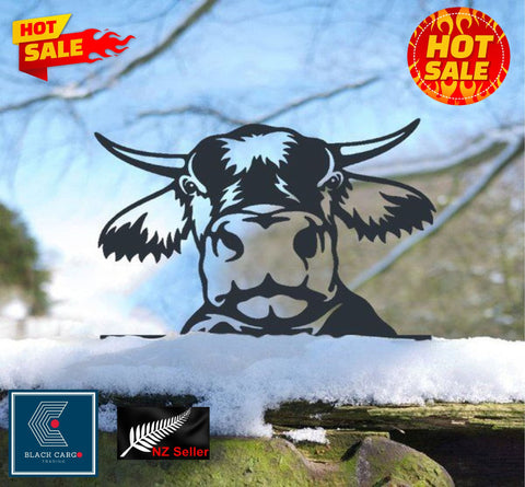 Adorable Black Metal Cow Garden Statues Outdoor Decorations Ornaments