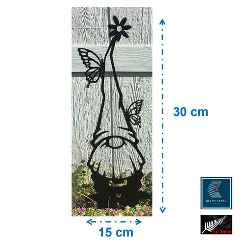 30cm Naughty Gnome Metal Sculpture Garden Outdoor Pathway Decorative Stake