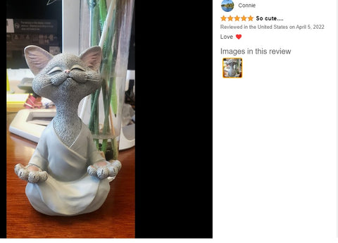 Meditation Yoga Buddha Cat Statue Gnome Ornament Outdoor Statue