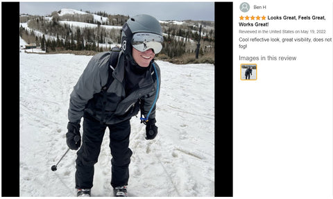 Ski Goggles UV Protect Lens & Anti-Fog Silver Mirror Lens