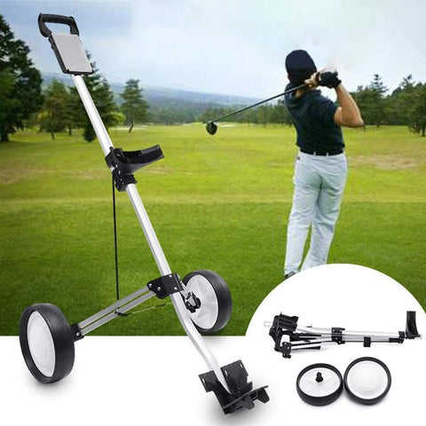 Portable Golf Cart Collapsible Push-pull Golf Car Golf Push Cart Golf Trundler