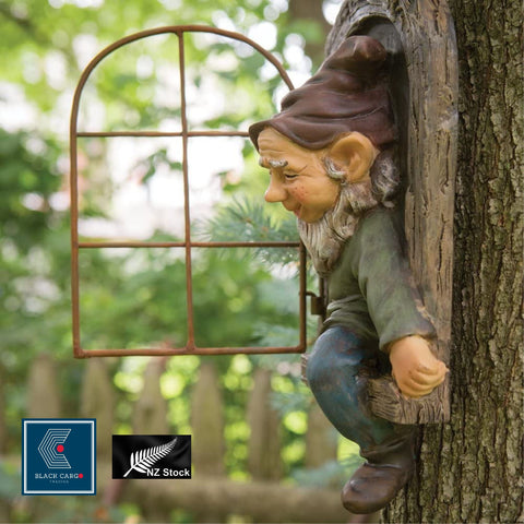 Garden Outdoor Ornament Decorations Resin Gnome Statue Fairy Tree Peeker