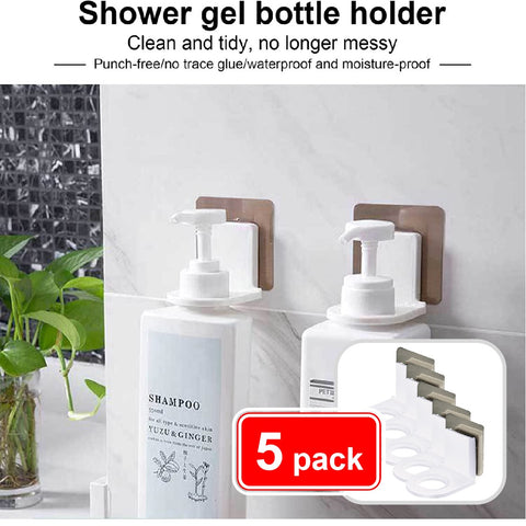 5Pack Bathroom Adhesive Shower Caddy Shower Rack Drill-Free Shampoo Dispenser