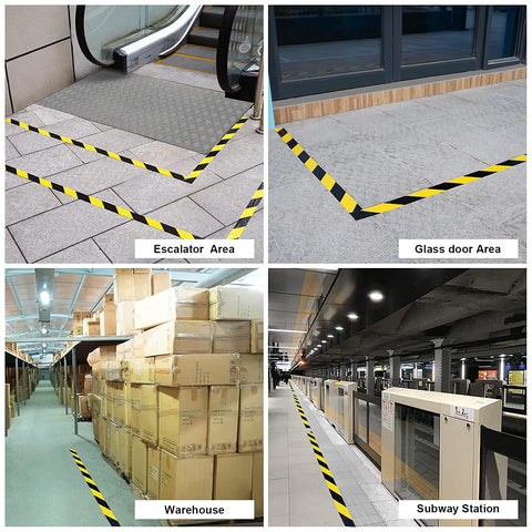 Hazard Dangerous Warning Floor Marking Safety Tape 2Pcs