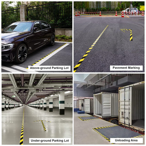 Hazard Dangerous Warning Floor Marking Safety Tape 2Pcs