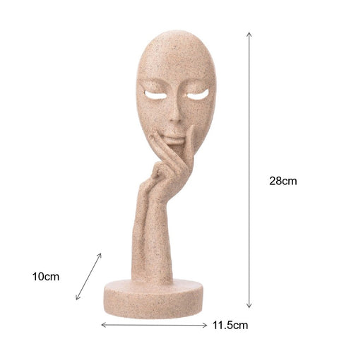 3D-Resin Meditator With Mask Face Abstract Sculpture Sandstone Living Room Decor