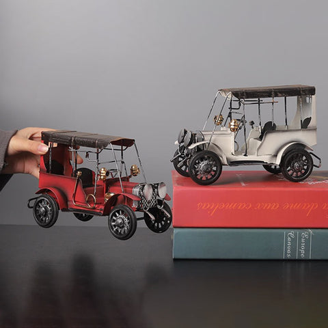 Vintage Classic Metal Car Model Antique Collectible Vehicle Model Toy -Blue