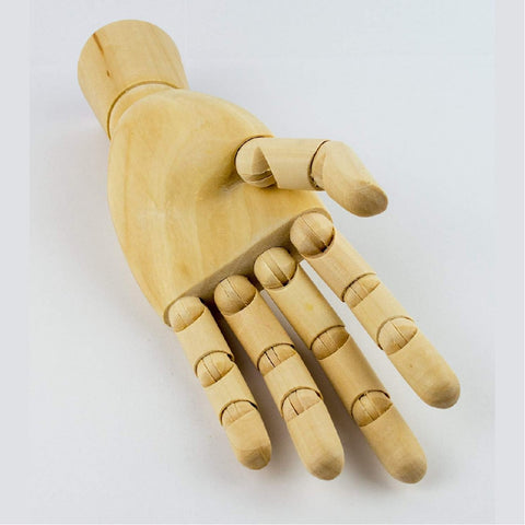 Classic Wooden Manikin Hand Statue Flexible Fingers Sculpture Home Decor