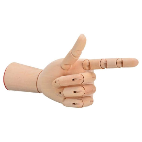 Classic Wooden Manikin Hand Statue Flexible Fingers Sculpture Home Decor