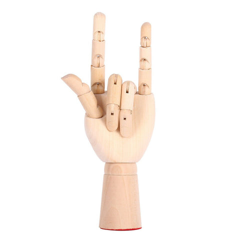 Classic Wooden Manikin Hand Statue Flexible Fingers Sculpture Home Decor