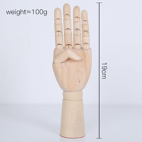 Classic Wooden Manikin Hand Statue Flexible Fingers Sculpture Home Decor