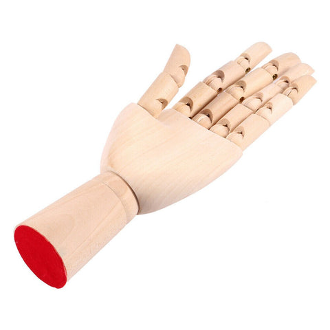 Classic Wooden Manikin Hand Statue Flexible Fingers Sculpture Home Decor