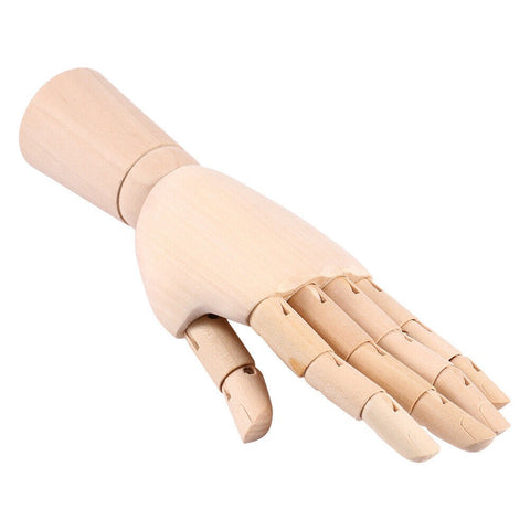 Classic Wooden Manikin Hand Statue Flexible Fingers Sculpture Home Decor