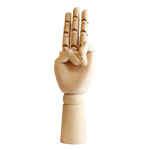 Classic Wooden Manikin Hand Statue Flexible Fingers Sculpture Home Decor