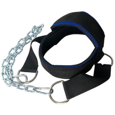 Head Neck harness Gym weight lift strength strap Adjustable Steel Chain