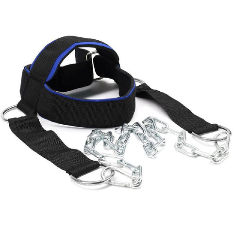 Head Neck harness Gym weight lift strength strap Adjustable Steel Chain