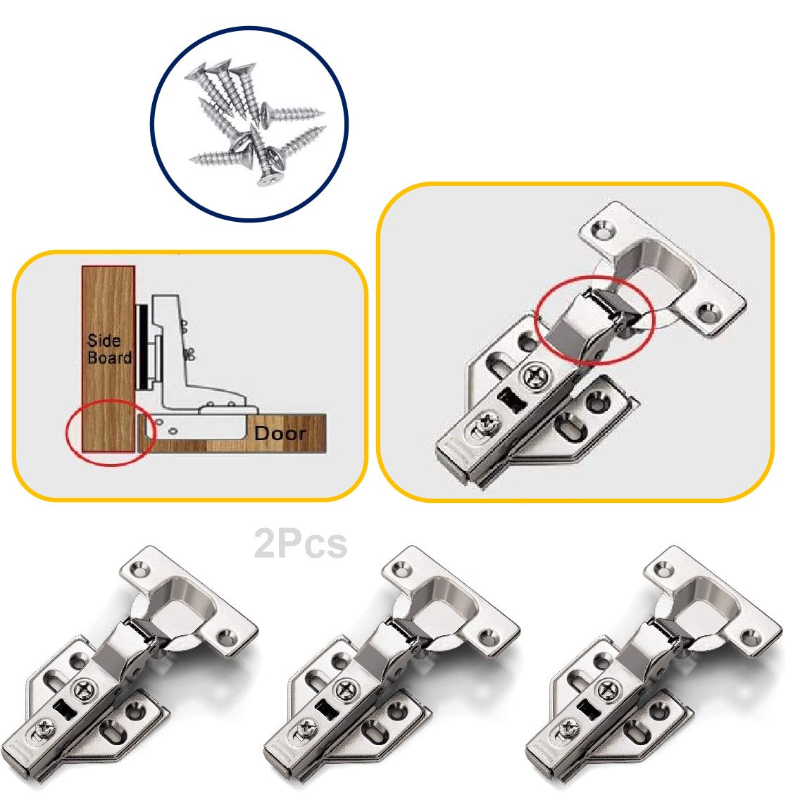 Cabinet Wardrobe Door Spring Hinge Half Overlay - Referdeal