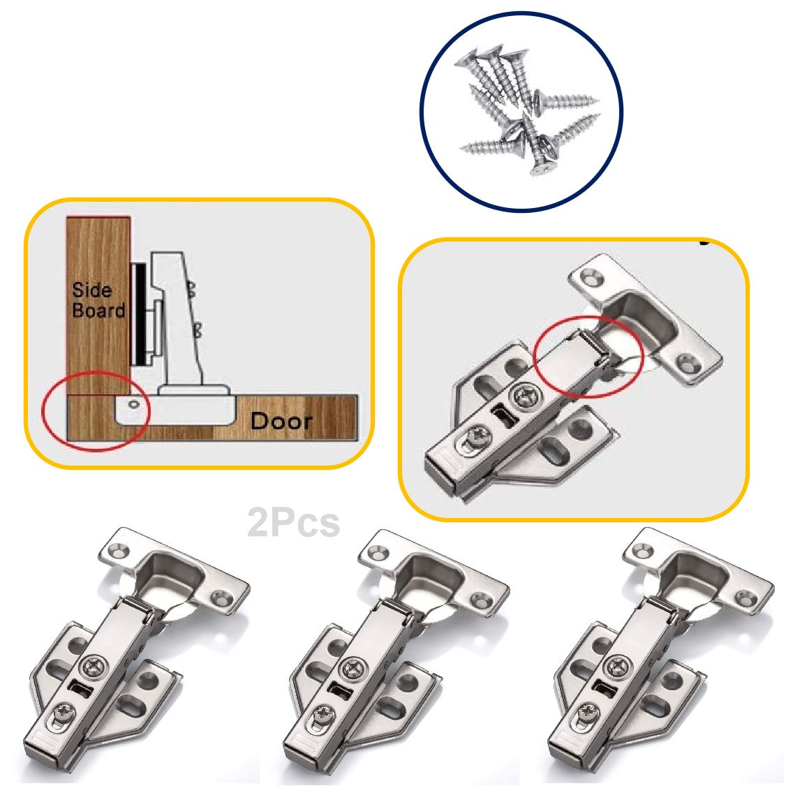 Cabinet Wardrobe Door Spring Hinge Full Overlay - Referdeal