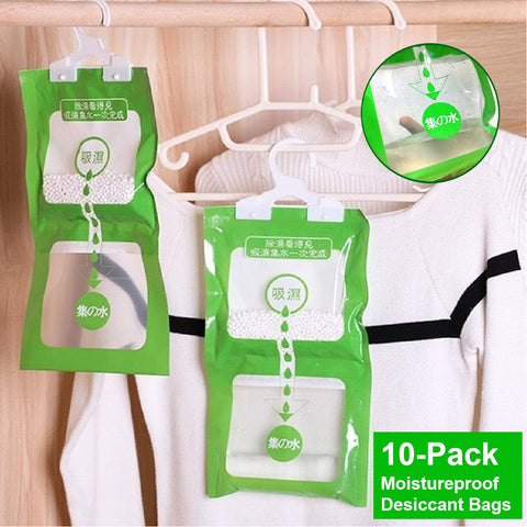 10 Pack Closet Wardrobe Dehumidifier Bags Moistureproof Desiccant Bags