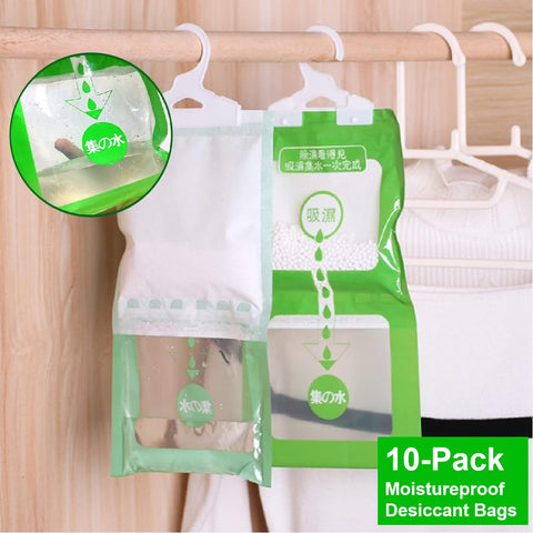 10 Pack Closet Wardrobe Dehumidifier Bags Moistureproof Desiccant Bags