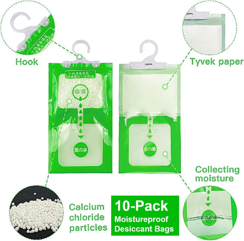 10 Pack Closet Wardrobe Dehumidifier Bags Moistureproof Desiccant Bags