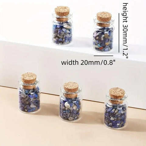 12Pcs Crystal Quartz Gravel Mineral Wishing Bottles Nature Crystal Chips